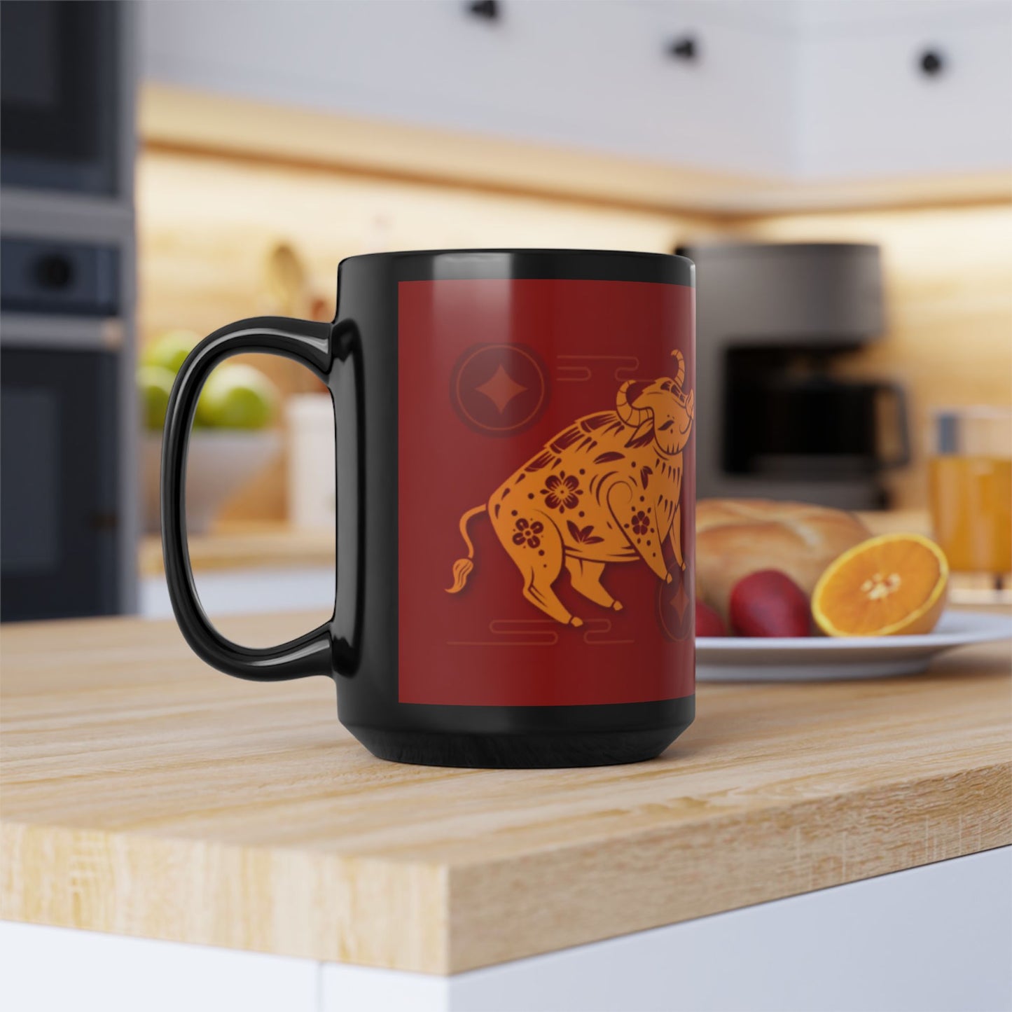 Chinese Zodiac Ox Mug Reflection Gratitude Growth 15oz Cup Astrology Gift Lunar New Year