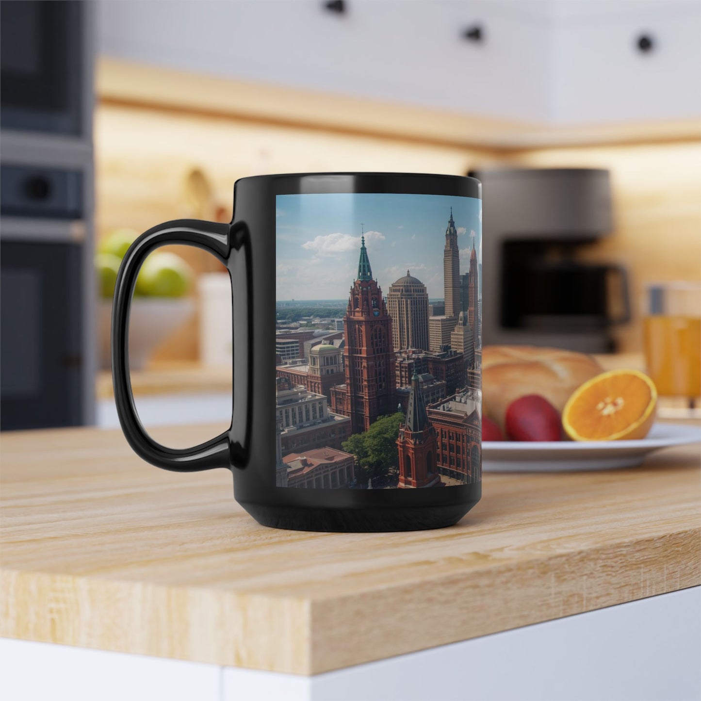Cleveland OH Daytime Skyline 15oz Coffee Mug