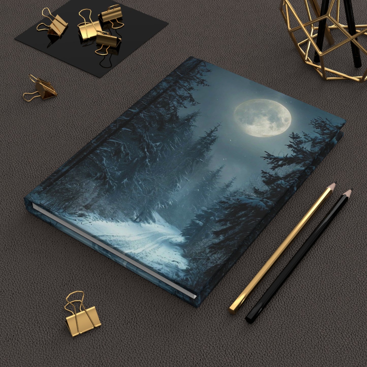 Winter Moon Hardcover Journal — Holiday Planner & Daily Notebook