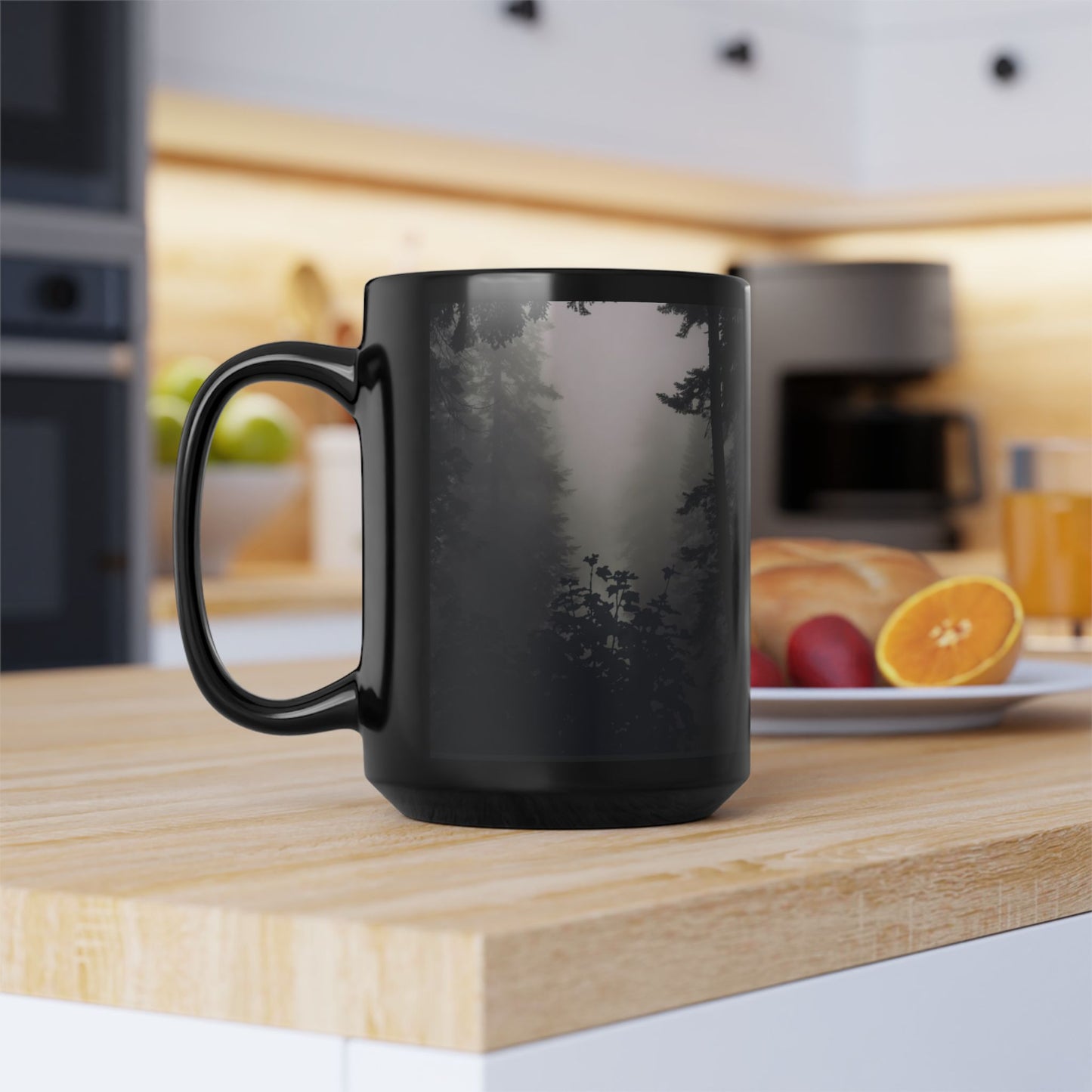 Dark Forest 15oz Black Ceramic Mug — Dark Forest Coffee Cup