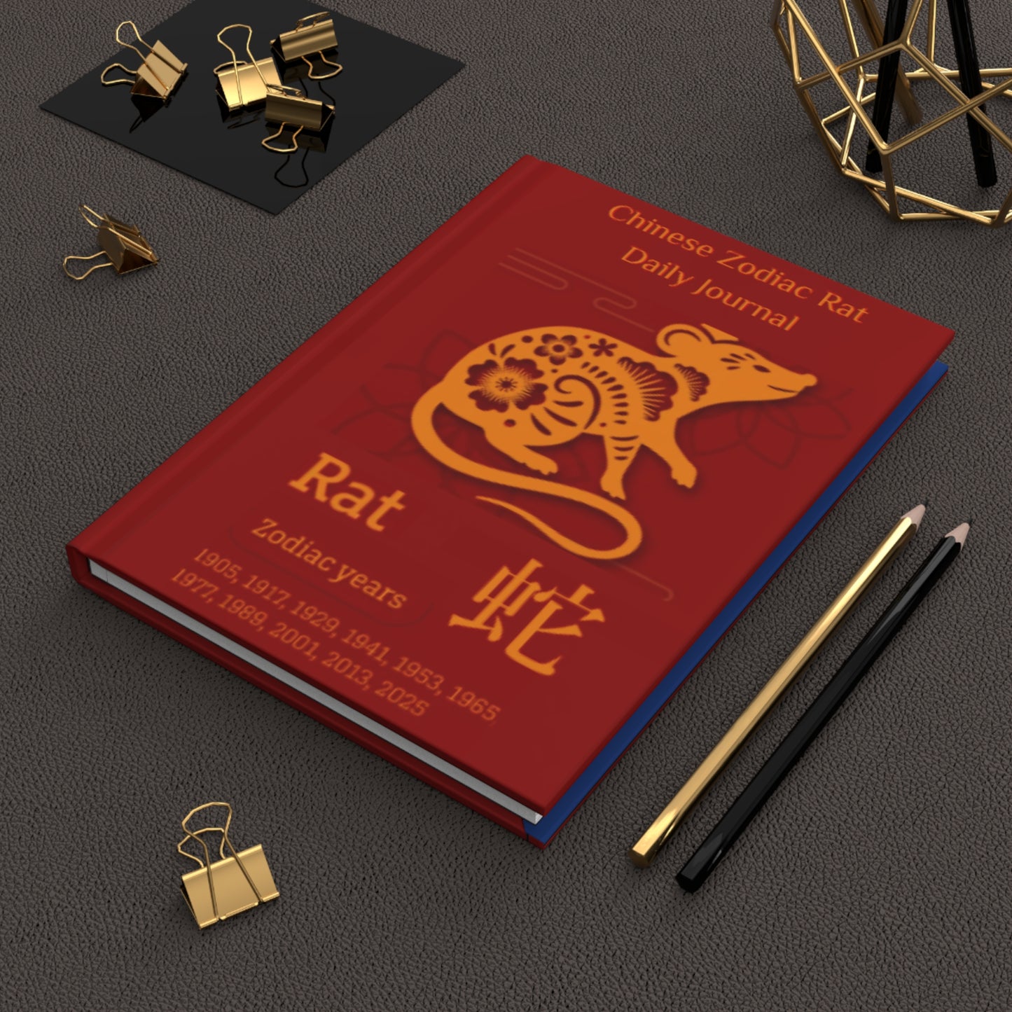 Chinese Zodiac Rat Daily Journal - Hardcover - Your Ultimate Companion for Planning, Reflection, and Personal Growth