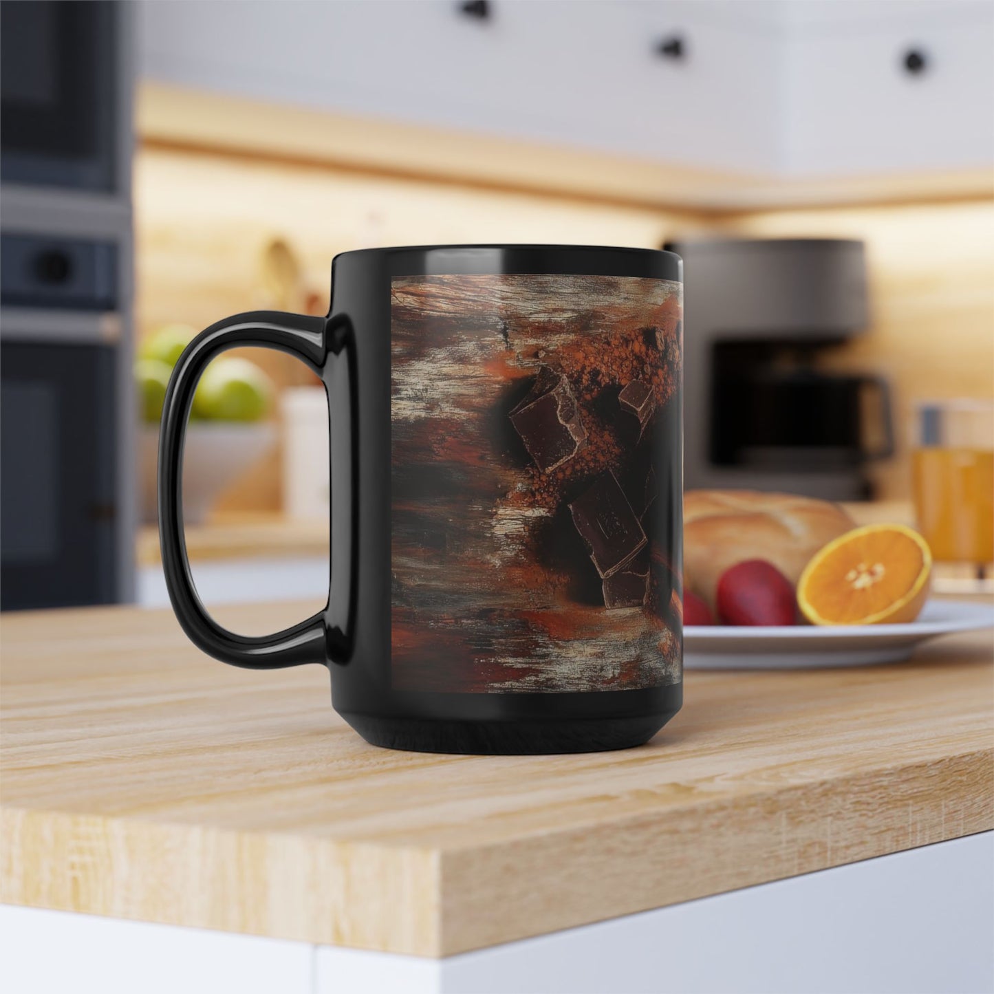 Coffee & Cinnamon 15oz Black Mug