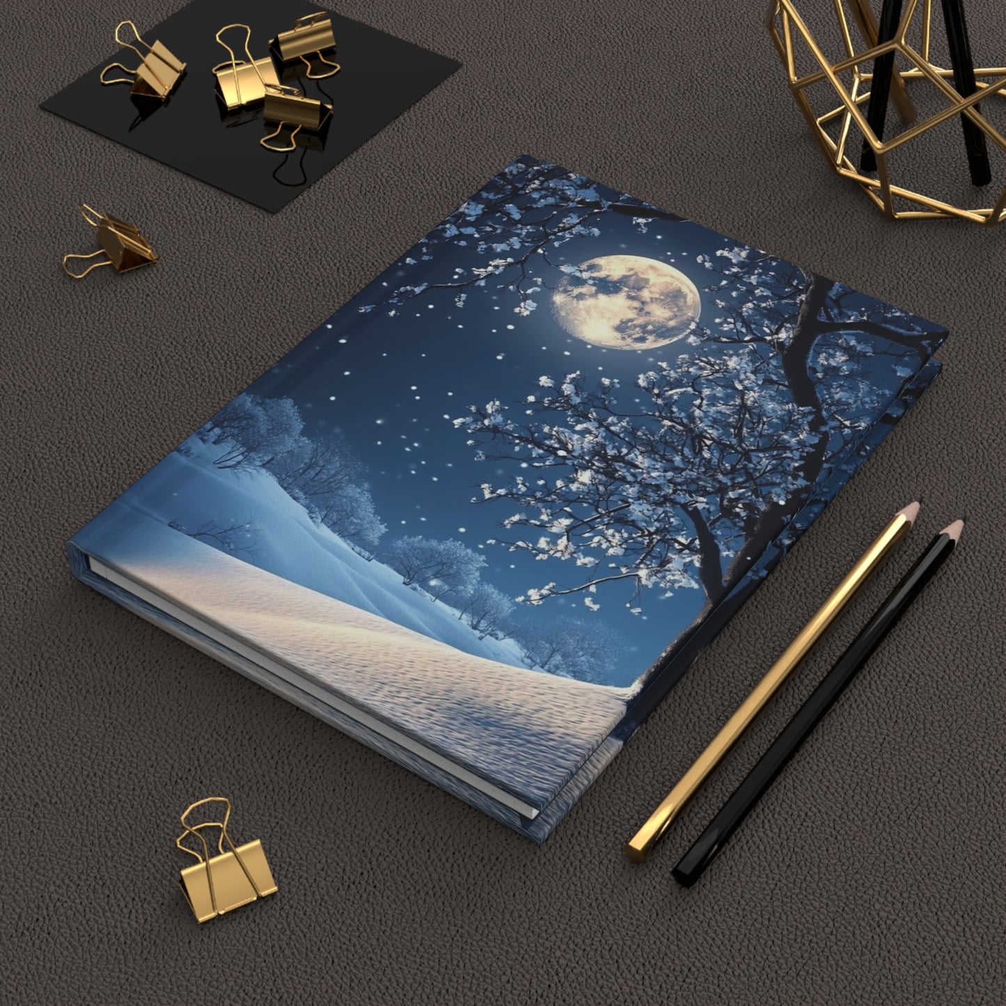 White Winter Tree Hardcover Journal — Holiday Planner & Daily Notebook