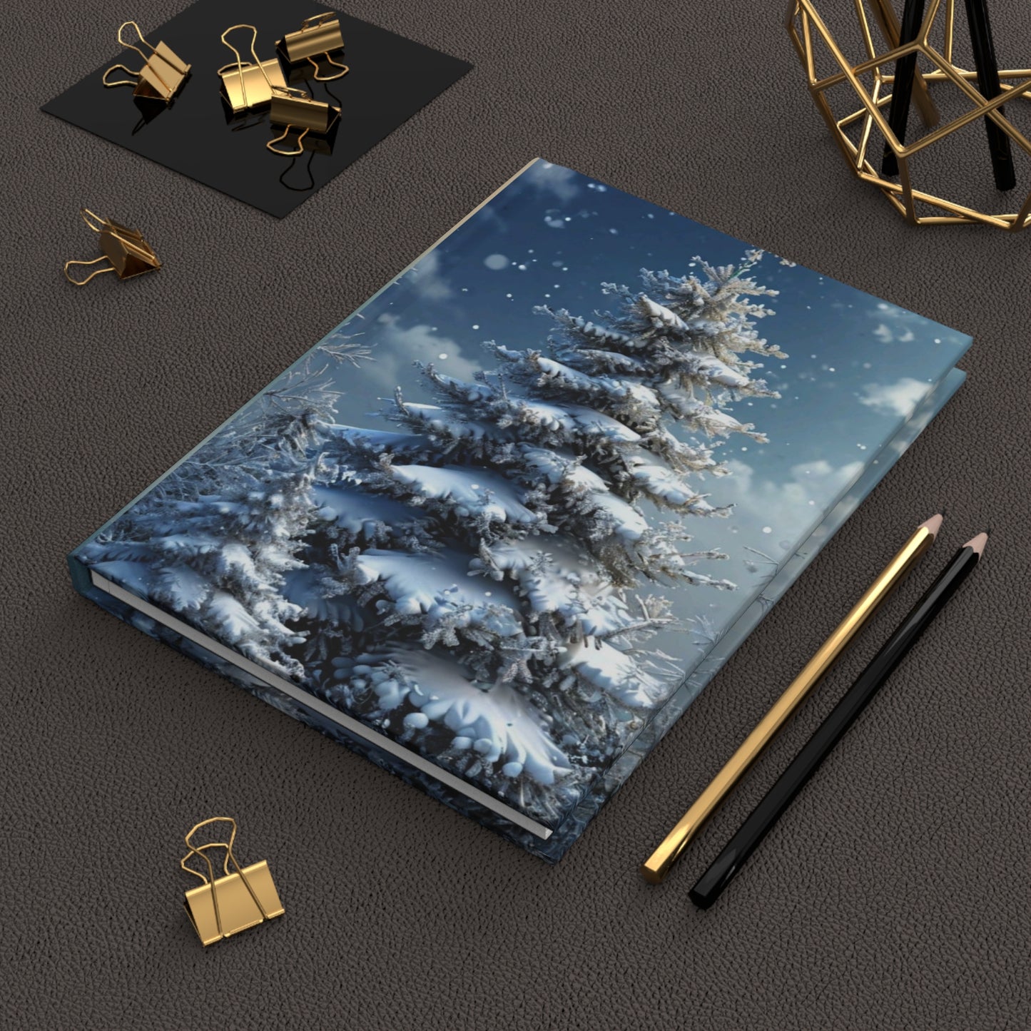 White Winter Christmas Daily Hardcover Journal — Holiday Planner & Notebook