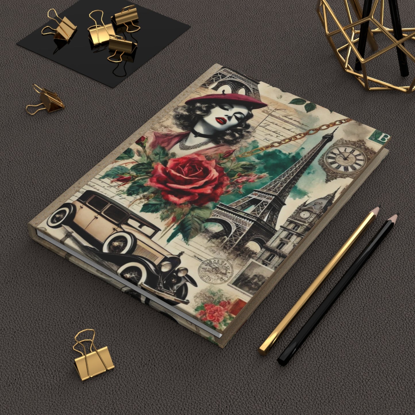 Parisian Chic Roses Hardcover Journal