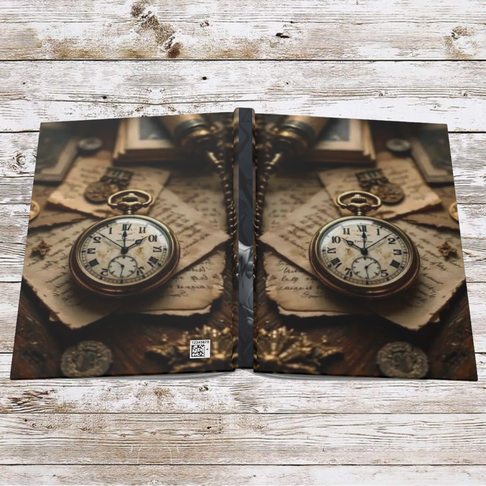 Clock and Papers Daily Journal - Matte Hardcover Journal, Planner, Personal Growth Gift, Traveler's Notebook, Bullet Journal, Organizer