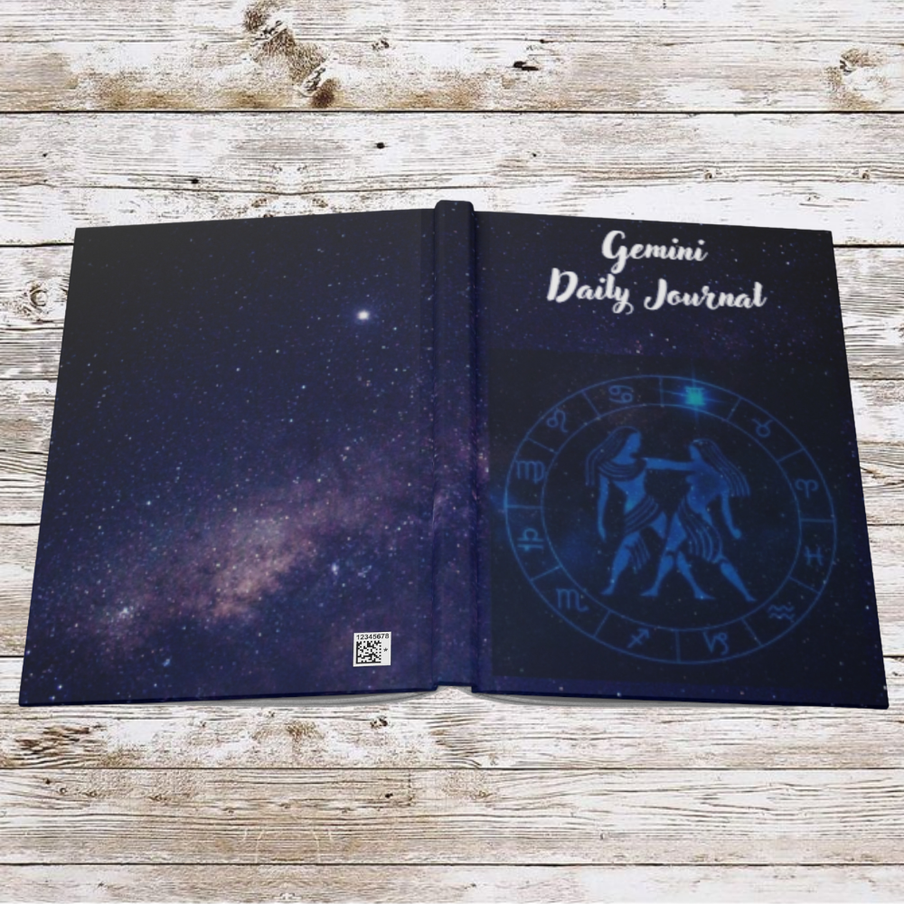 Gemini Sign Daily Journal - Hardcover - Astrological Themed Journal for Reflection and Memories