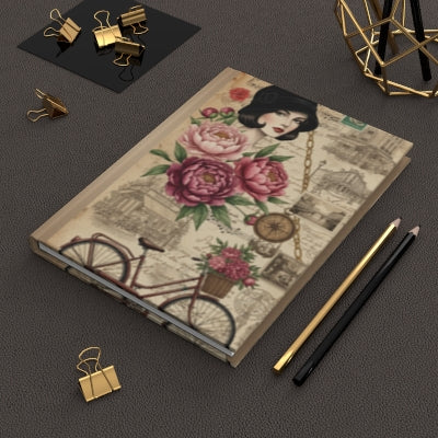 Parisian Chic Bicycle Hardcover Journal