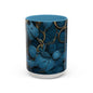 Blue Leaf Accent Coffee Mug | Perfect Gift for Nature Lovers, Home Decor, Mother's Day, Coffee Lovers, Art Enthusiasts