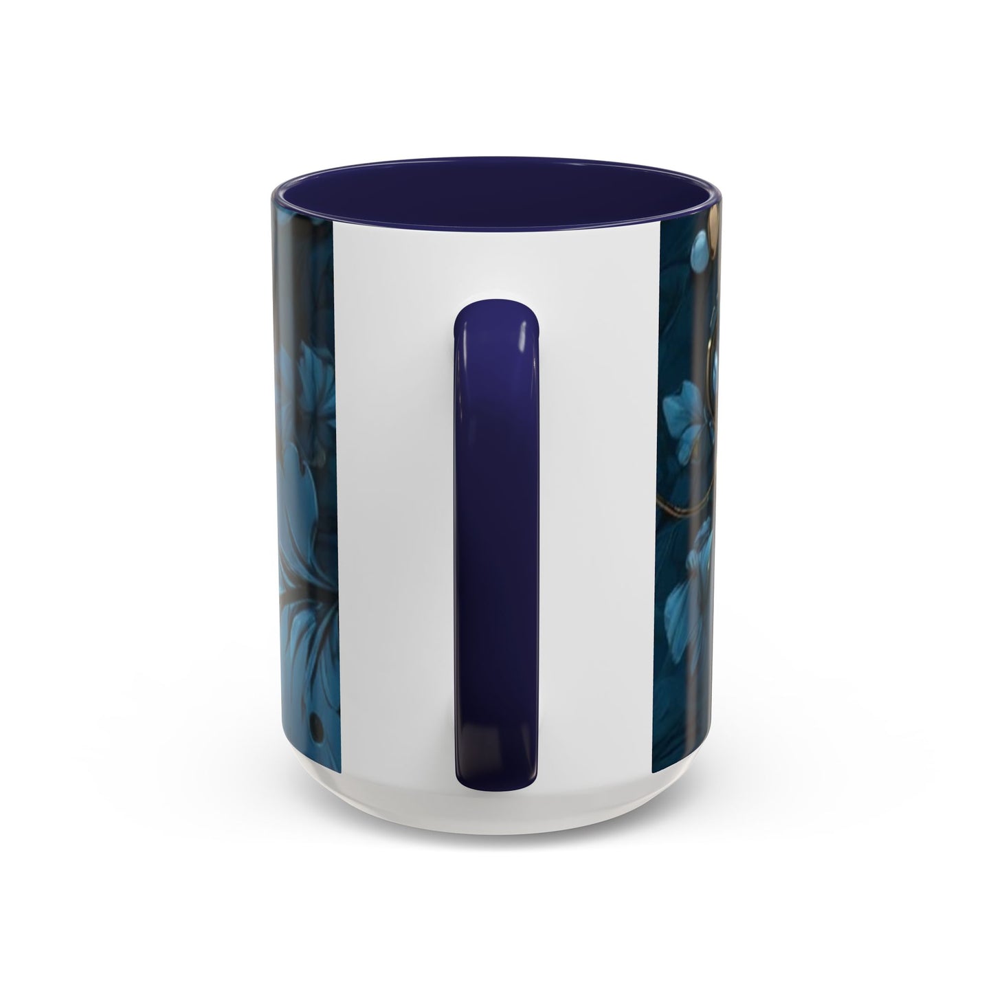 Blue Leaf Accent Coffee Mug | Perfect Gift for Nature Lovers, Home Decor, Mother's Day, Coffee Lovers, Art Enthusiasts
