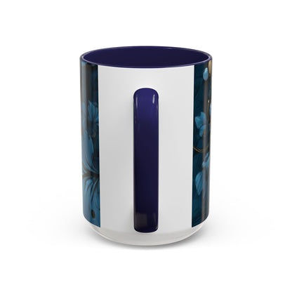 Blue Leaf Accent Coffee Mug | Perfect Gift for Nature Lovers, Home Decor, Mother's Day, Coffee Lovers, Art Enthusiasts