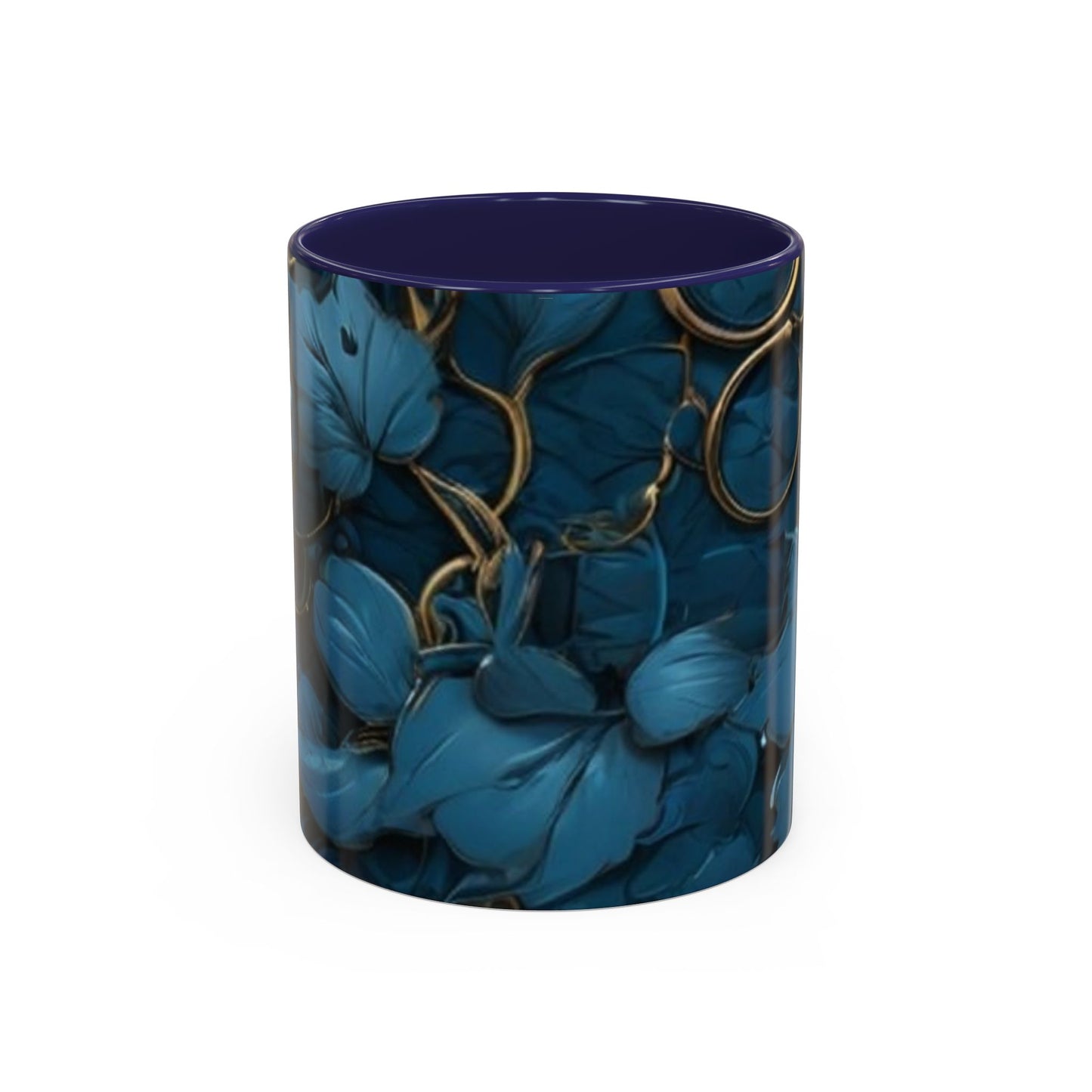 Blue Leaf Accent Coffee Mug | Perfect Gift for Nature Lovers, Home Decor, Mother's Day, Coffee Lovers, Art Enthusiasts