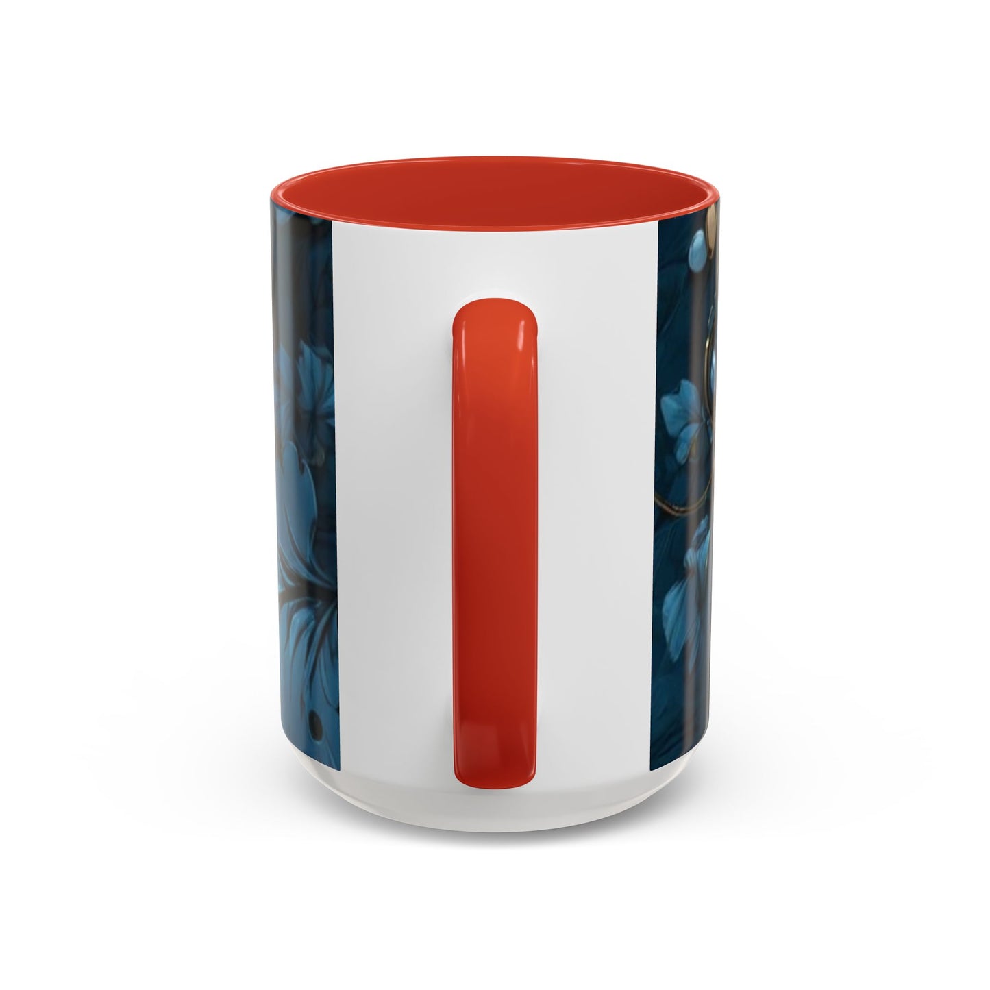 Blue Leaf Accent Coffee Mug | Perfect Gift for Nature Lovers, Home Decor, Mother's Day, Coffee Lovers, Art Enthusiasts