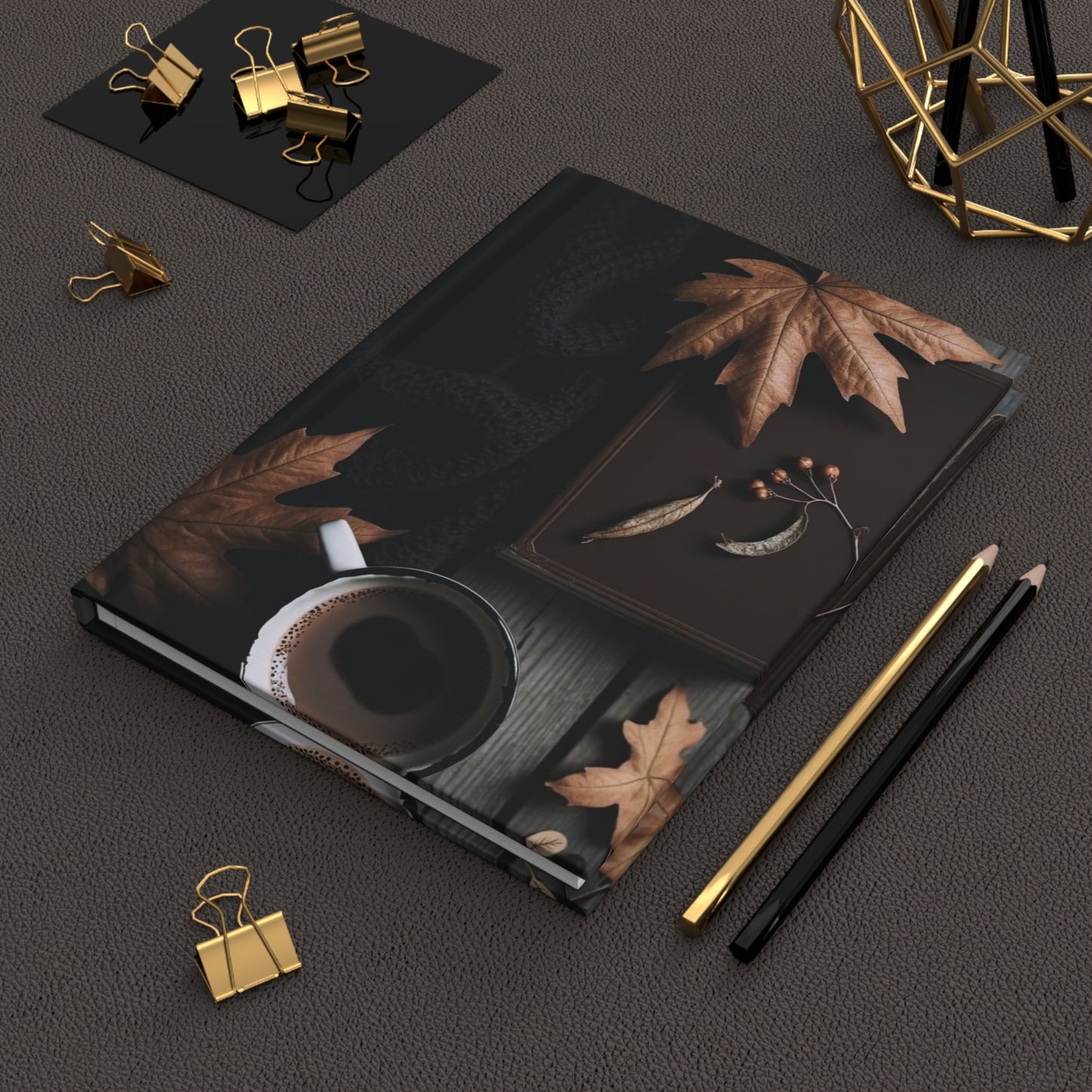 Coffee & Leaves Hardcover Journal
