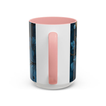 Blue Leaf Accent Coffee Mug | Perfect Gift for Nature Lovers, Home Decor, Mother's Day, Coffee Lovers, Art Enthusiasts