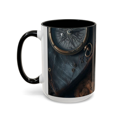 Compasses and Map Themed Coffee Mug, Traveler Gift, Adventure Mug, Wanderlust Mug, Explorer Cup, Camping Mug, Unique Map Mug