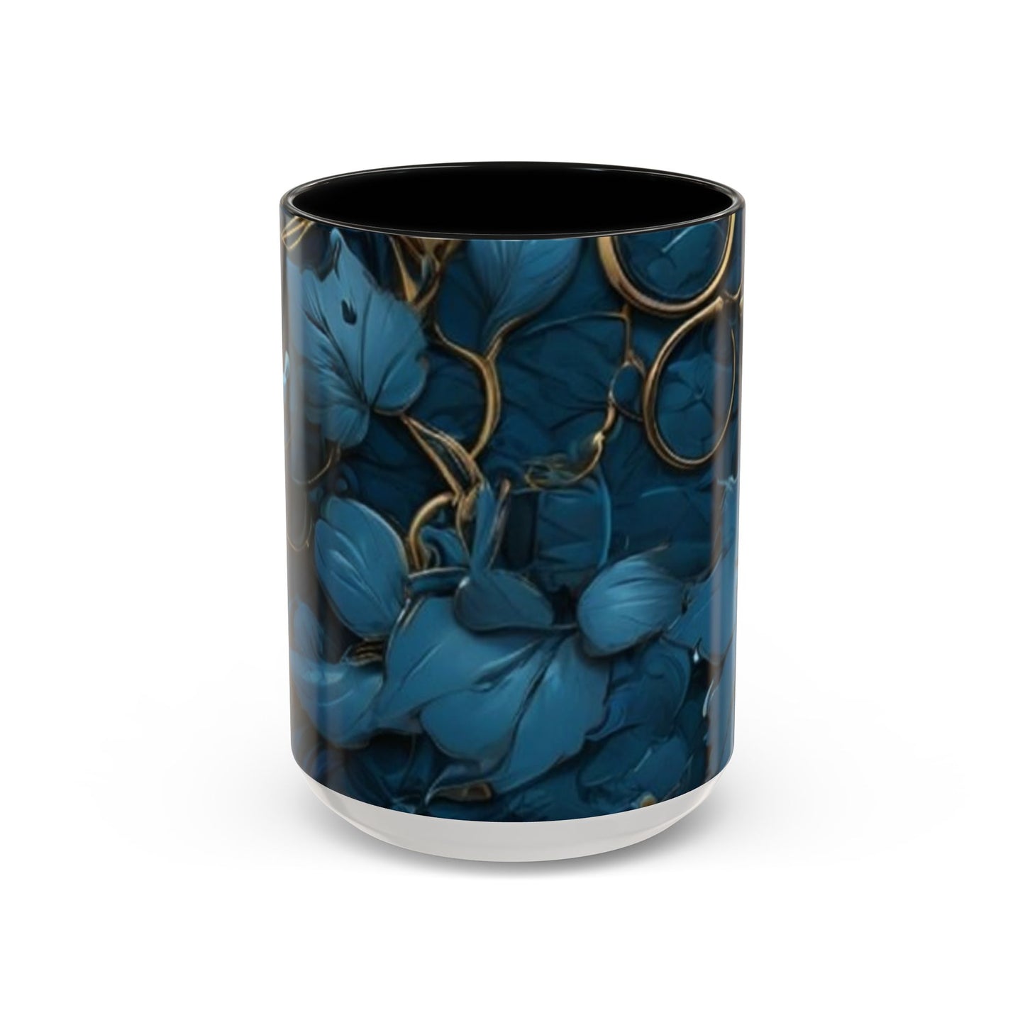 Blue Leaf Accent Coffee Mug | Perfect Gift for Nature Lovers, Home Decor, Mother's Day, Coffee Lovers, Art Enthusiasts
