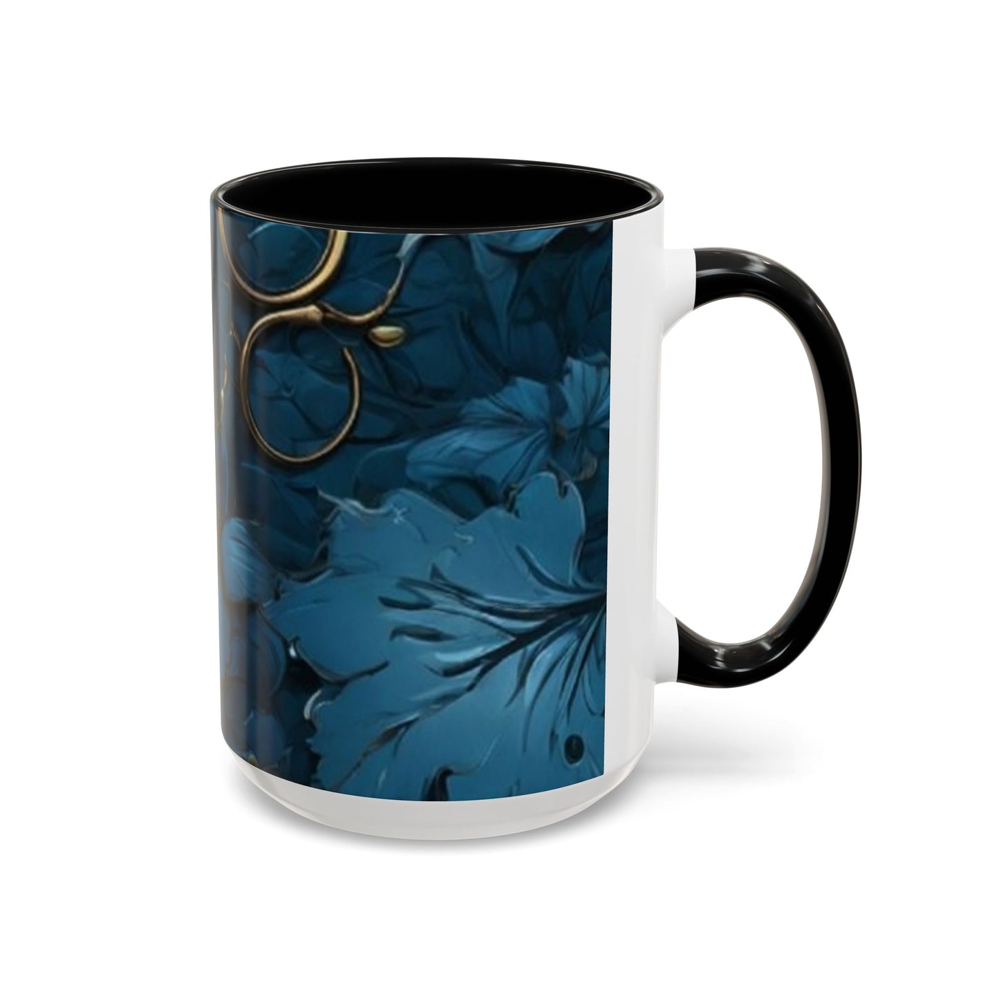 Blue Leaf Accent Coffee Mug | Perfect Gift for Nature Lovers, Home Decor, Mother's Day, Coffee Lovers, Art Enthusiasts