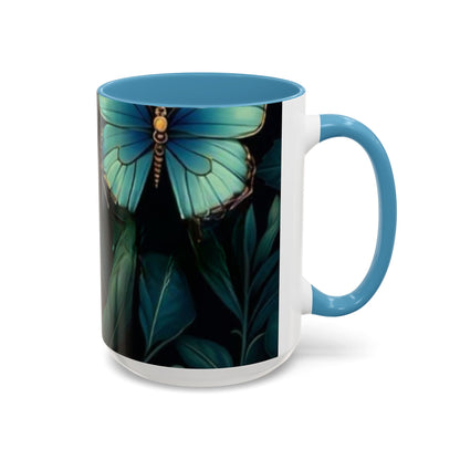 Blue Butterfly Accent Coffee Mug | Perfect Gift for Nature Lovers, Home Decor, Mother's Day, Coffee Lovers, Art Enthusiasts