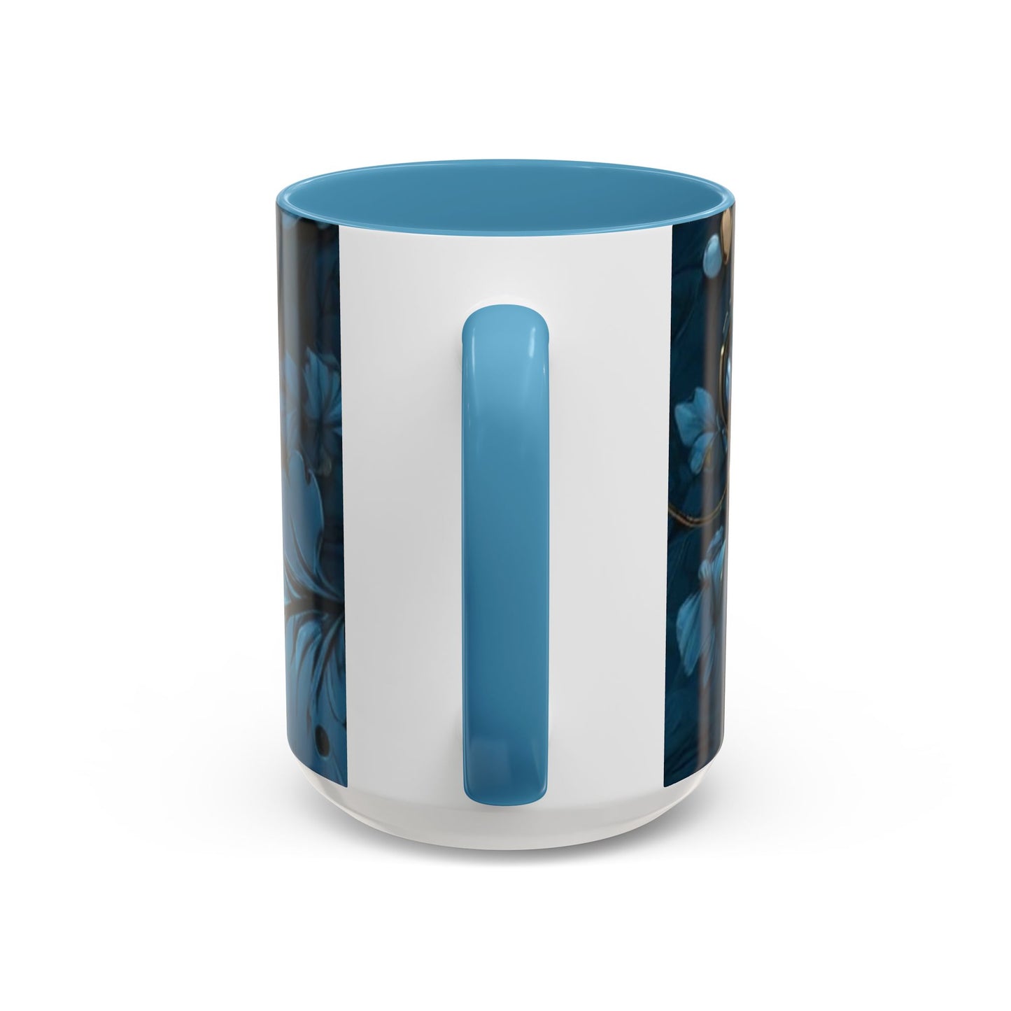 Blue Leaf Accent Coffee Mug | Perfect Gift for Nature Lovers, Home Decor, Mother's Day, Coffee Lovers, Art Enthusiasts