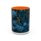Blue Leaf Accent Coffee Mug | Perfect Gift for Nature Lovers, Home Decor, Mother's Day, Coffee Lovers, Art Enthusiasts