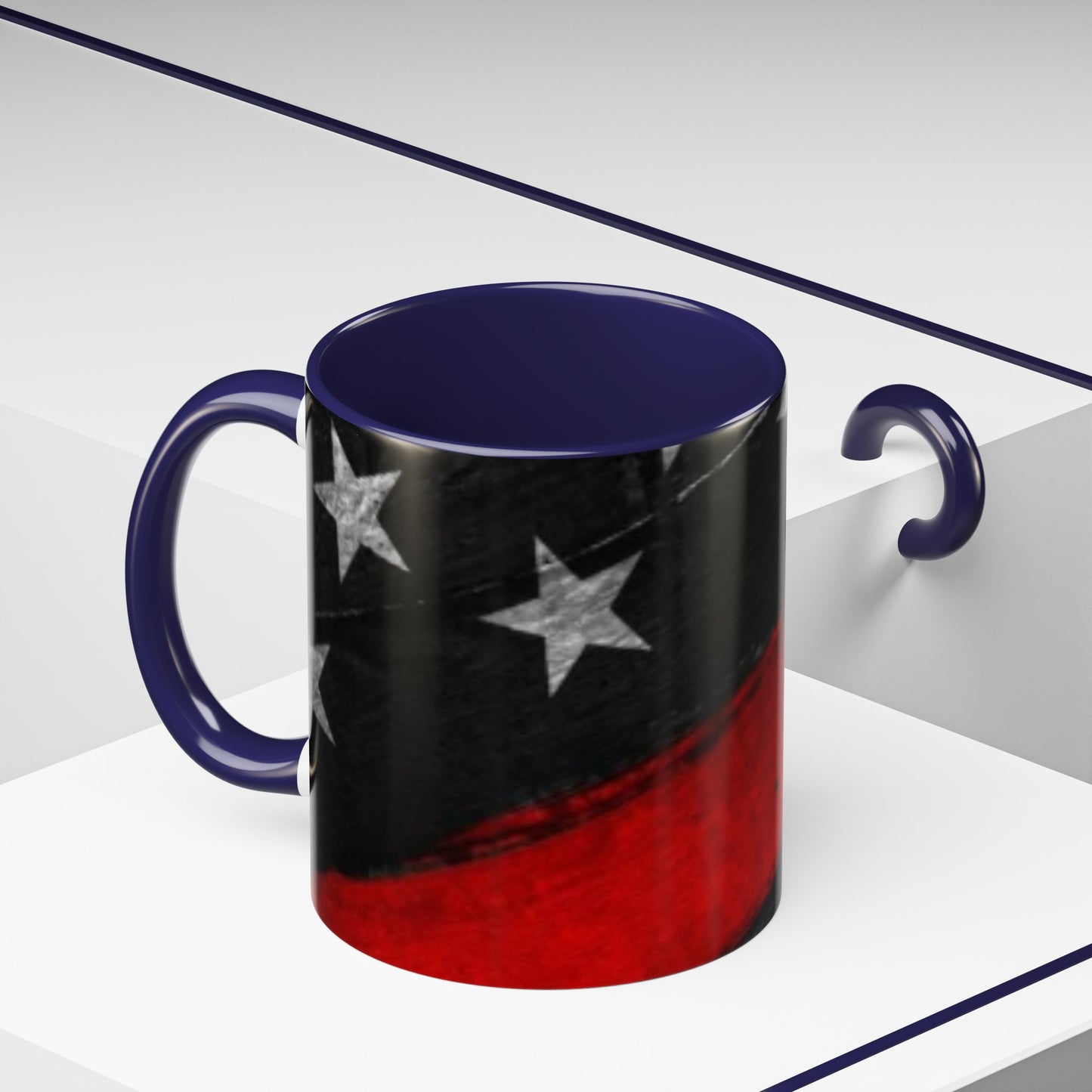 Red & Blue USA Flag Coffee Mug | Perfect Gift for Patriots, Home Decor, Father's Day, Coffee Lovers, Art Enthusiasts