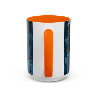 Blue Leaf Accent Coffee Mug | Perfect Gift for Nature Lovers, Home Decor, Mother's Day, Coffee Lovers, Art Enthusiasts
