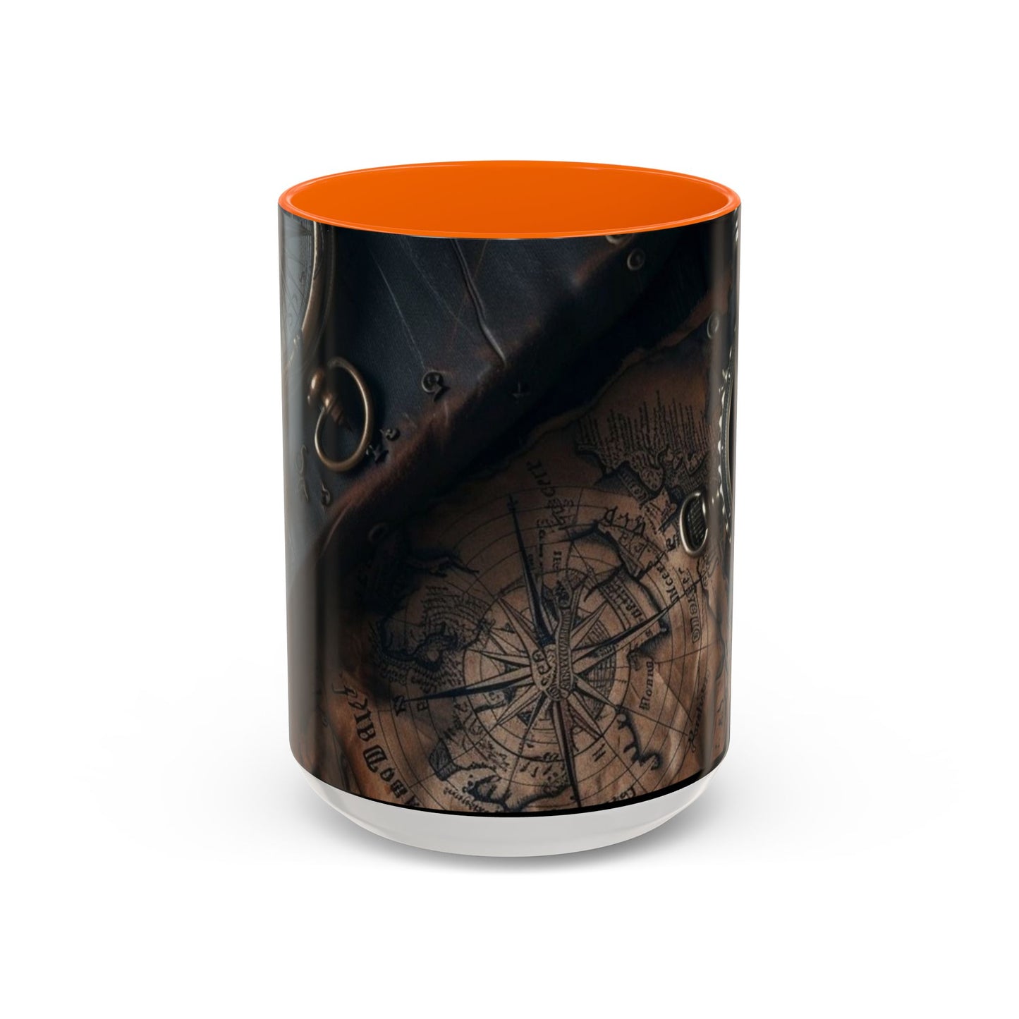 Compasses and Map Themed Coffee Mug, Traveler Gift, Adventure Mug, Wanderlust Mug, Explorer Cup, Camping Mug, Unique Map Mug