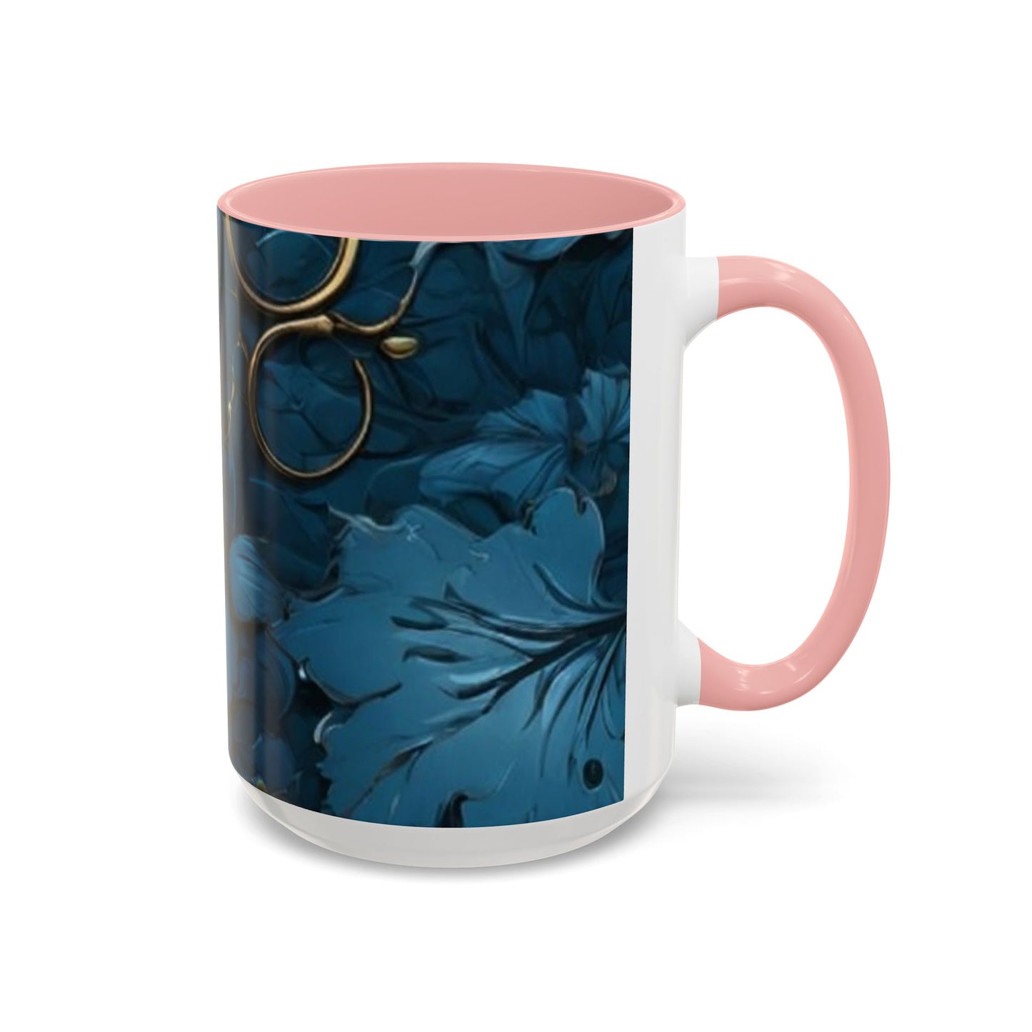Blue Leaf Accent Coffee Mug | Perfect Gift for Nature Lovers, Home Decor, Mother's Day, Coffee Lovers, Art Enthusiasts