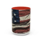 Wrinkled USA Flag Coffee Mug | Perfect Gift for Patriots, Home Decor, Father's Day, Coffee Lovers, Art Enthusiasts