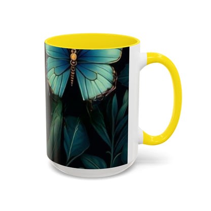 Blue Butterfly Accent Coffee Mug | Perfect Gift for Nature Lovers, Home Decor, Mother's Day, Coffee Lovers, Art Enthusiasts