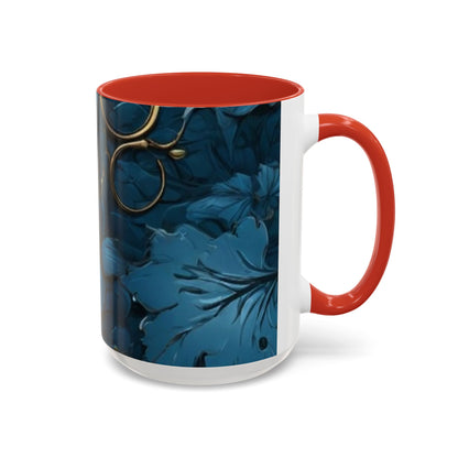 Blue Leaf Accent Coffee Mug | Perfect Gift for Nature Lovers, Home Decor, Mother's Day, Coffee Lovers, Art Enthusiasts