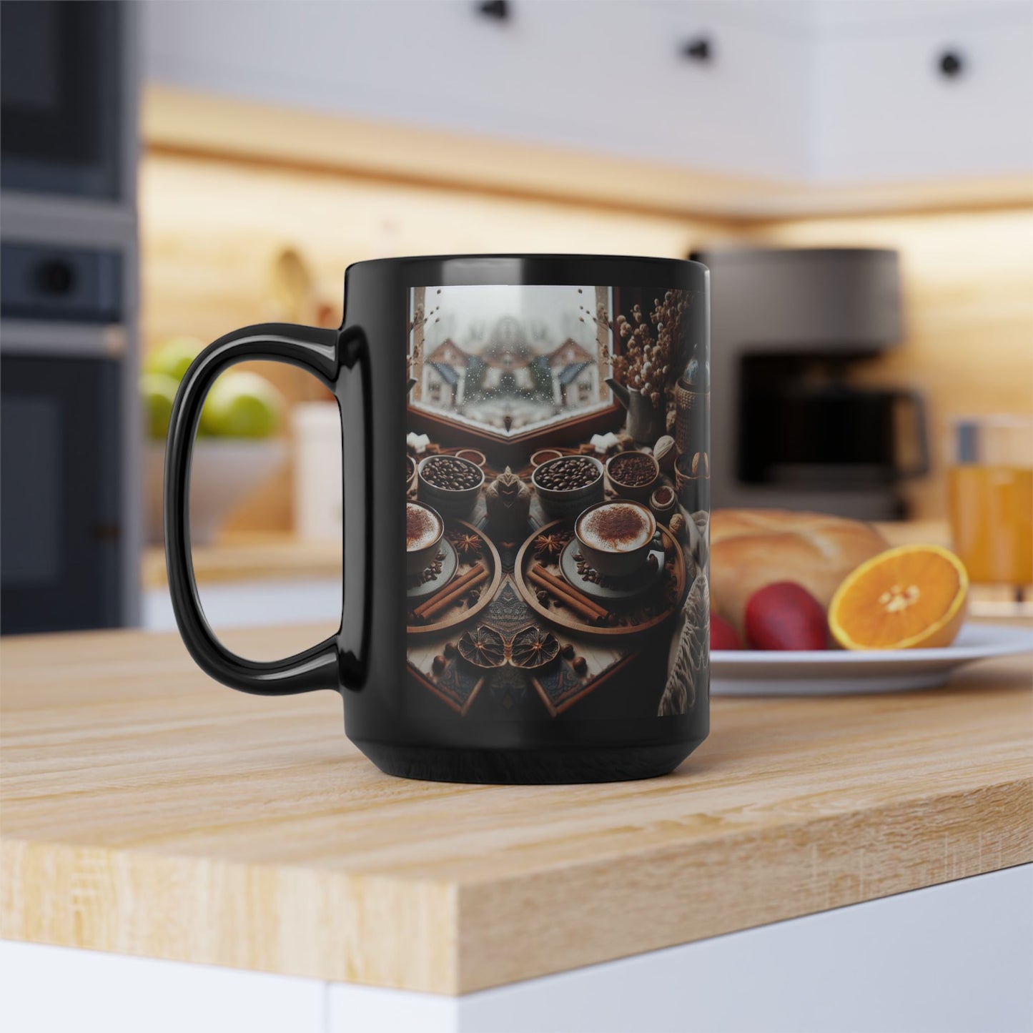 Cinnamon & Coffee 15oz Black Mug