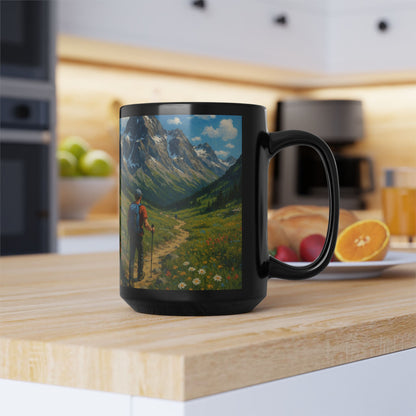 Mountain Trail Hike Adventure 15oz Black Mug Coffee Mug