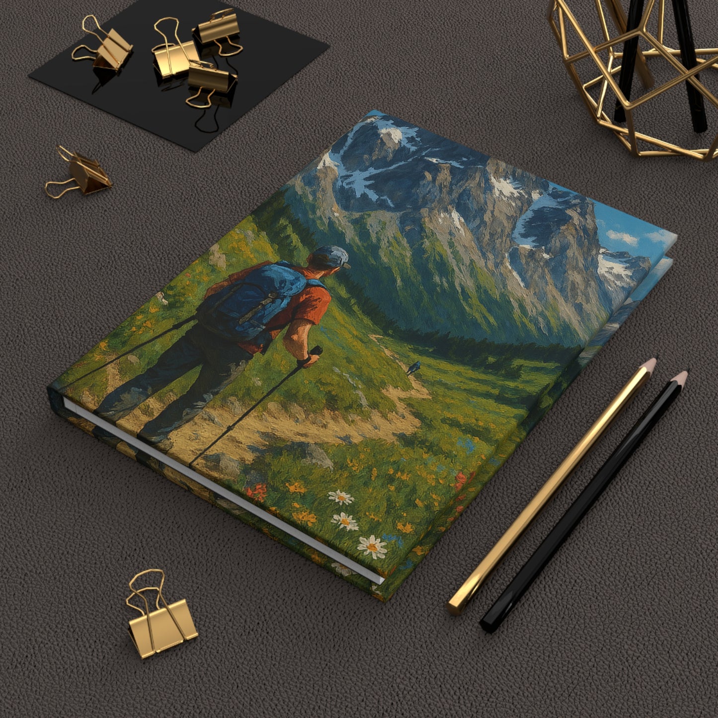 Mountain Trail Hike Hardcover Journal — Daily Planner & Notebook