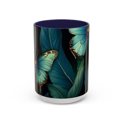 Blue Butterfly Accent Coffee Mug | Perfect Gift for Nature Lovers, Home Decor, Mother's Day, Coffee Lovers, Art Enthusiasts