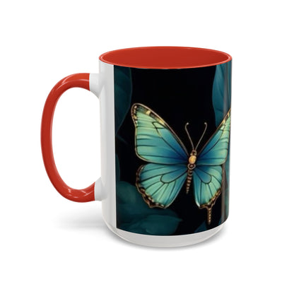 Blue Butterfly Accent Coffee Mug | Perfect Gift for Nature Lovers, Home Decor, Mother's Day, Coffee Lovers, Art Enthusiasts