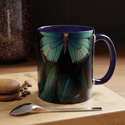 Blue Butterfly Accent Coffee Mug | Perfect Gift for Nature Lovers, Home Decor, Mother's Day, Coffee Lovers, Art Enthusiasts