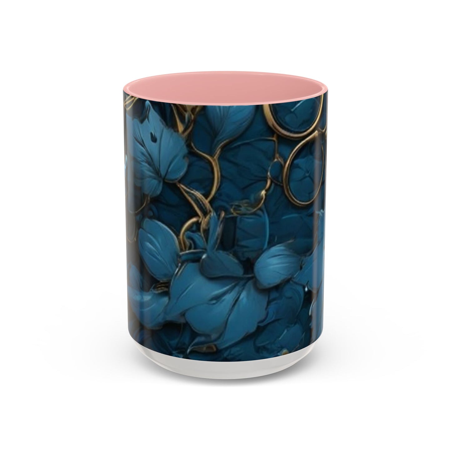 Blue Leaf Accent Coffee Mug | Perfect Gift for Nature Lovers, Home Decor, Mother's Day, Coffee Lovers, Art Enthusiasts