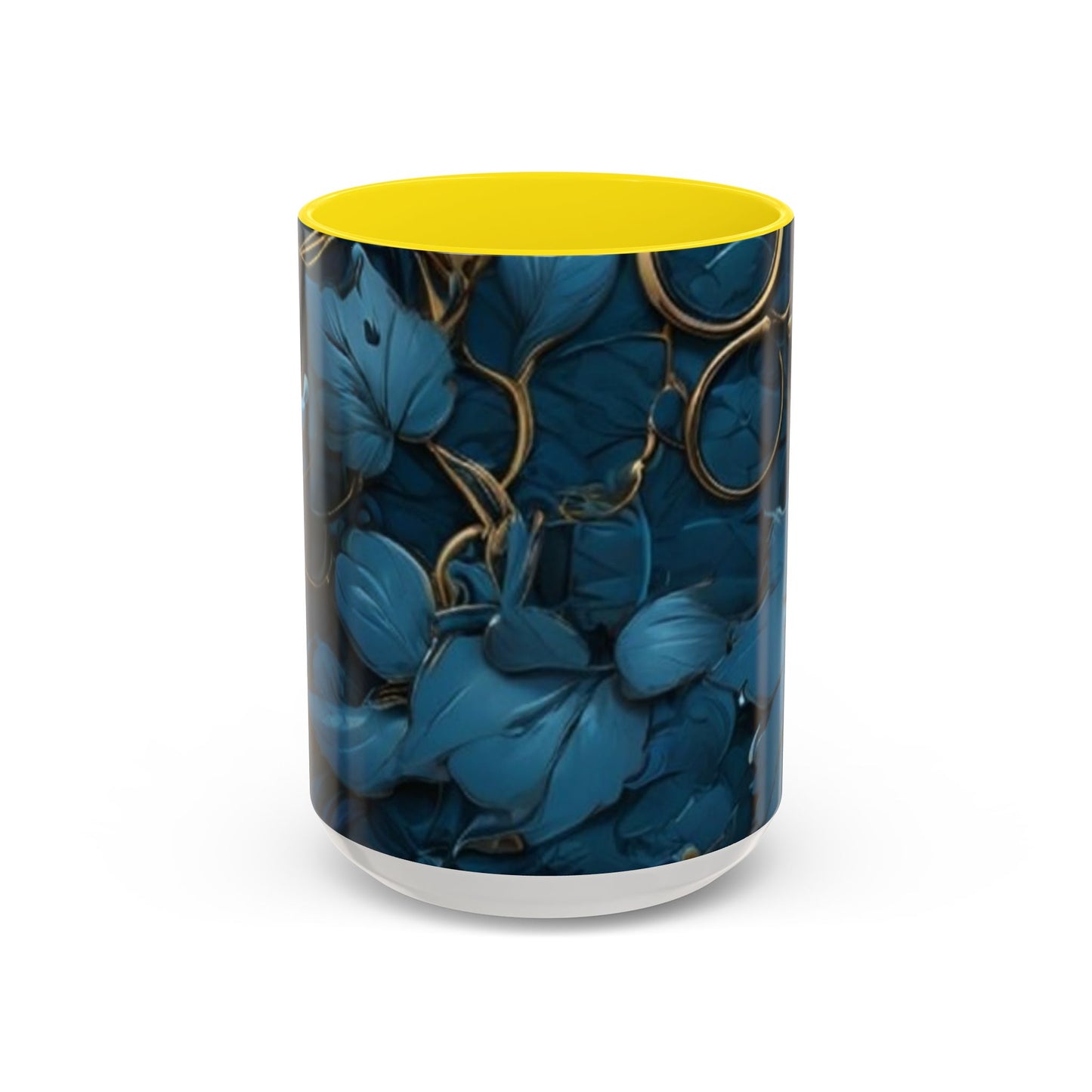 Blue Leaf Accent Coffee Mug | Perfect Gift for Nature Lovers, Home Decor, Mother's Day, Coffee Lovers, Art Enthusiasts