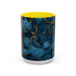 Blue Leaf Accent Coffee Mug | Perfect Gift for Nature Lovers, Home Decor, Mother's Day, Coffee Lovers, Art Enthusiasts