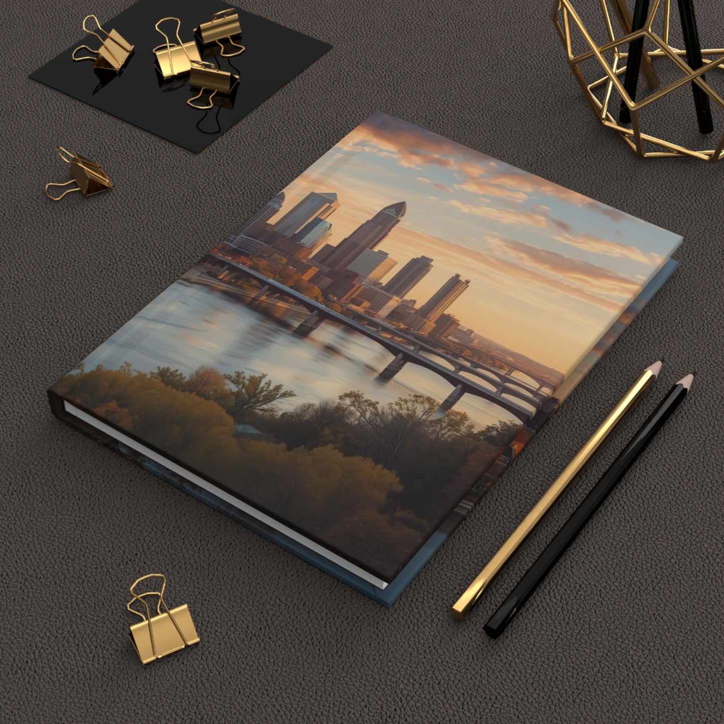 Cleveland OH Skyline Sunrise Hardcover Journal — Daily Planning, Reflection & Growth