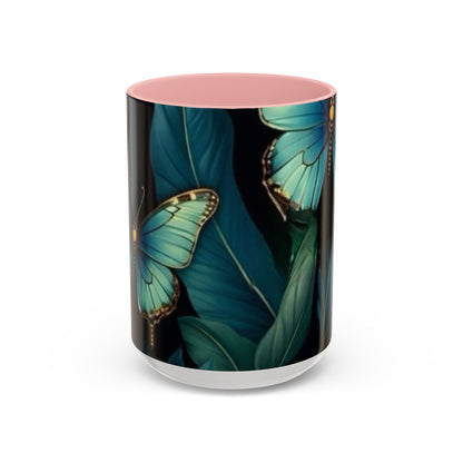 Blue Butterfly Accent Coffee Mug | Perfect Gift for Nature Lovers, Home Decor, Mother's Day, Coffee Lovers, Art Enthusiasts