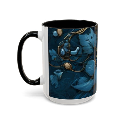 Blue Leaf Accent Coffee Mug | Perfect Gift for Nature Lovers, Home Decor, Mother's Day, Coffee Lovers, Art Enthusiasts