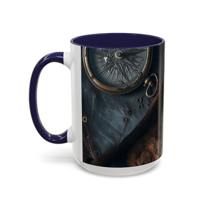 Compasses and Map Themed Coffee Mug, Traveler Gift, Adventure Mug, Wanderlust Mug, Explorer Cup, Camping Mug, Unique Map Mug