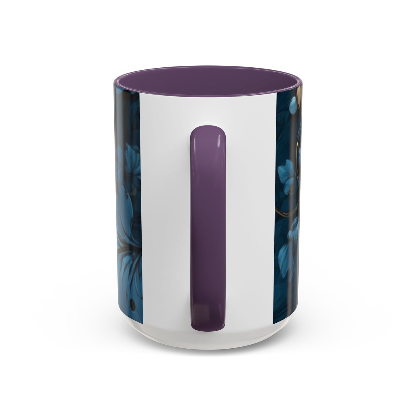 Blue Leaf Accent Coffee Mug | Perfect Gift for Nature Lovers, Home Decor, Mother's Day, Coffee Lovers, Art Enthusiasts
