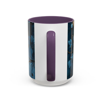 Blue Leaf Accent Coffee Mug | Perfect Gift for Nature Lovers, Home Decor, Mother's Day, Coffee Lovers, Art Enthusiasts