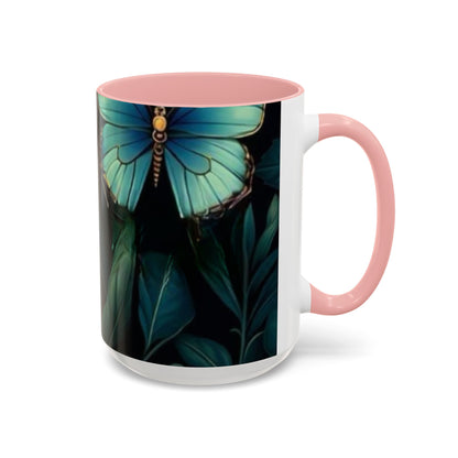 Blue Butterfly Accent Coffee Mug | Perfect Gift for Nature Lovers, Home Decor, Mother's Day, Coffee Lovers, Art Enthusiasts