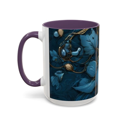 Blue Leaf Accent Coffee Mug | Perfect Gift for Nature Lovers, Home Decor, Mother's Day, Coffee Lovers, Art Enthusiasts
