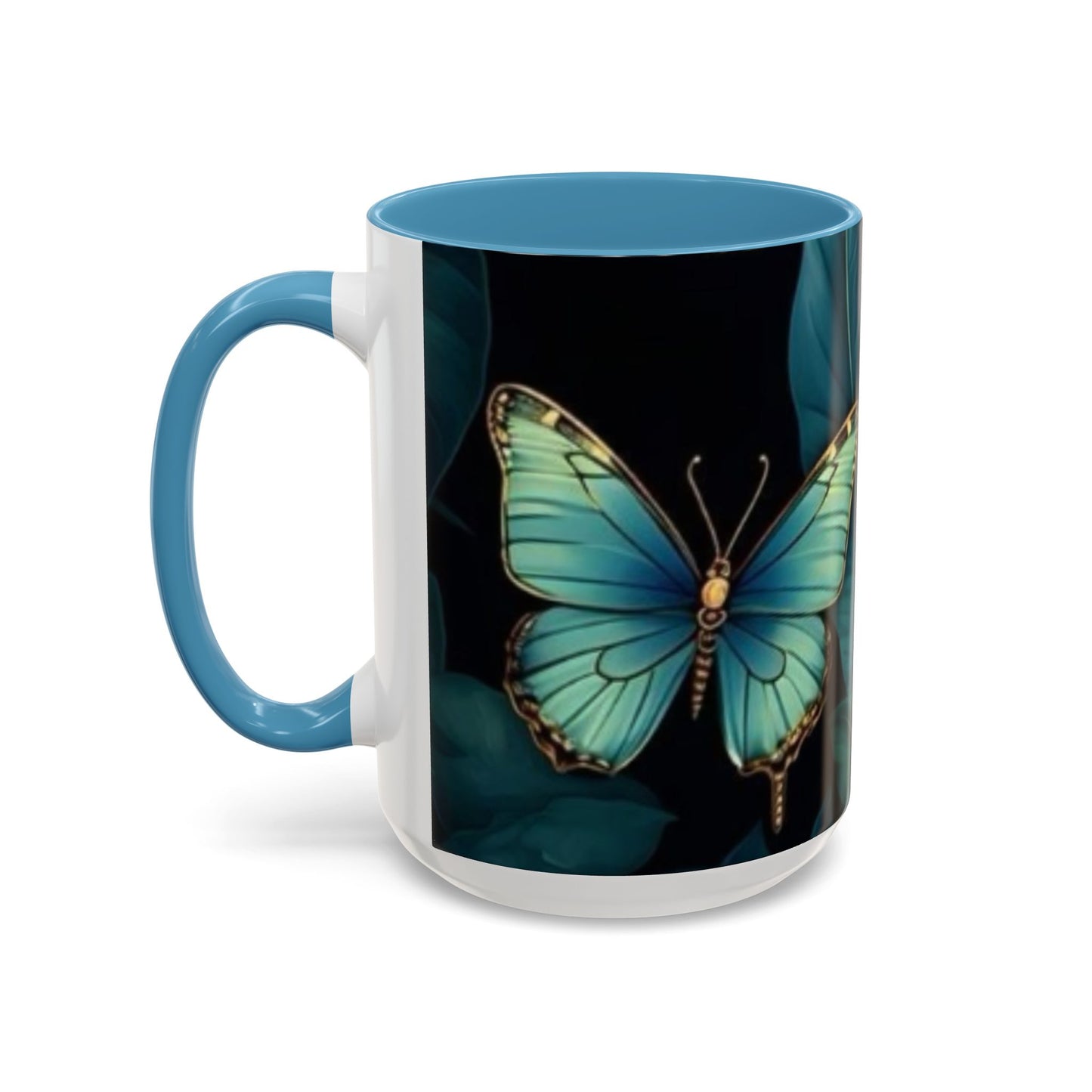 Blue Butterfly Accent Coffee Mug | Perfect Gift for Nature Lovers, Home Decor, Mother's Day, Coffee Lovers, Art Enthusiasts